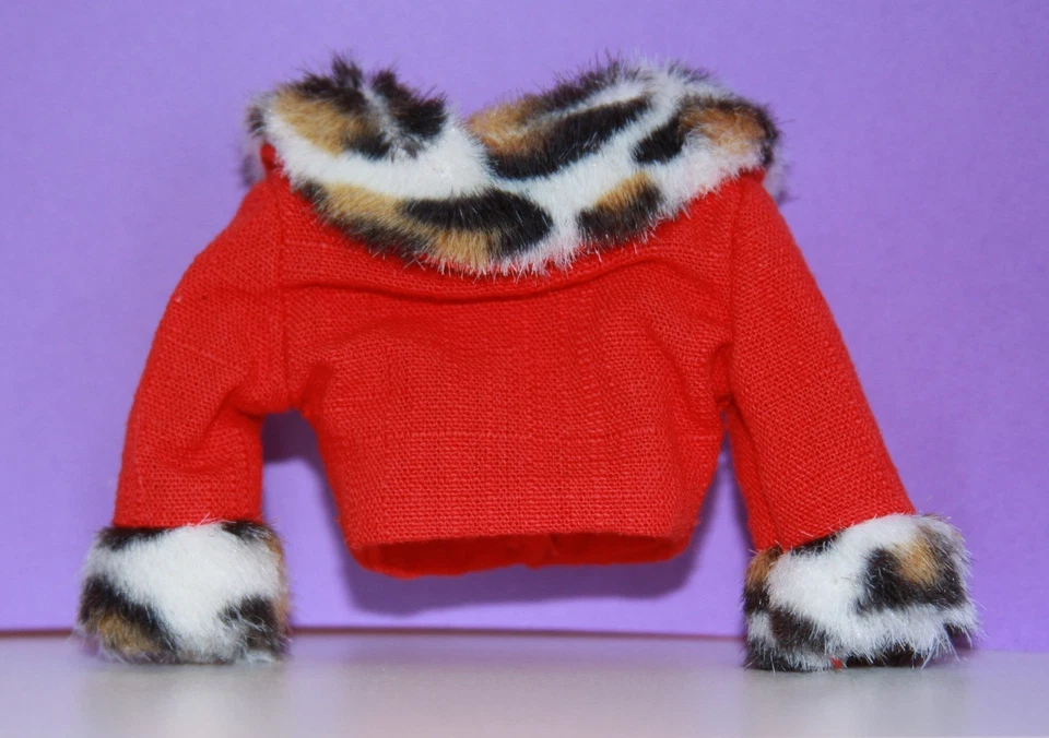 Vintage Barbie MATINEE FASHION #1640 RED FUR TRIMMED JACKET REPROduction Repro - Image 2 of 2