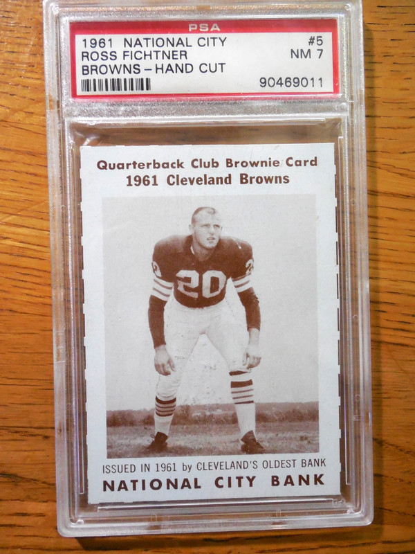 1961 National City Bank Cleveland Browns card PSA 7 HIGHEST Ross Fichtner POP 1