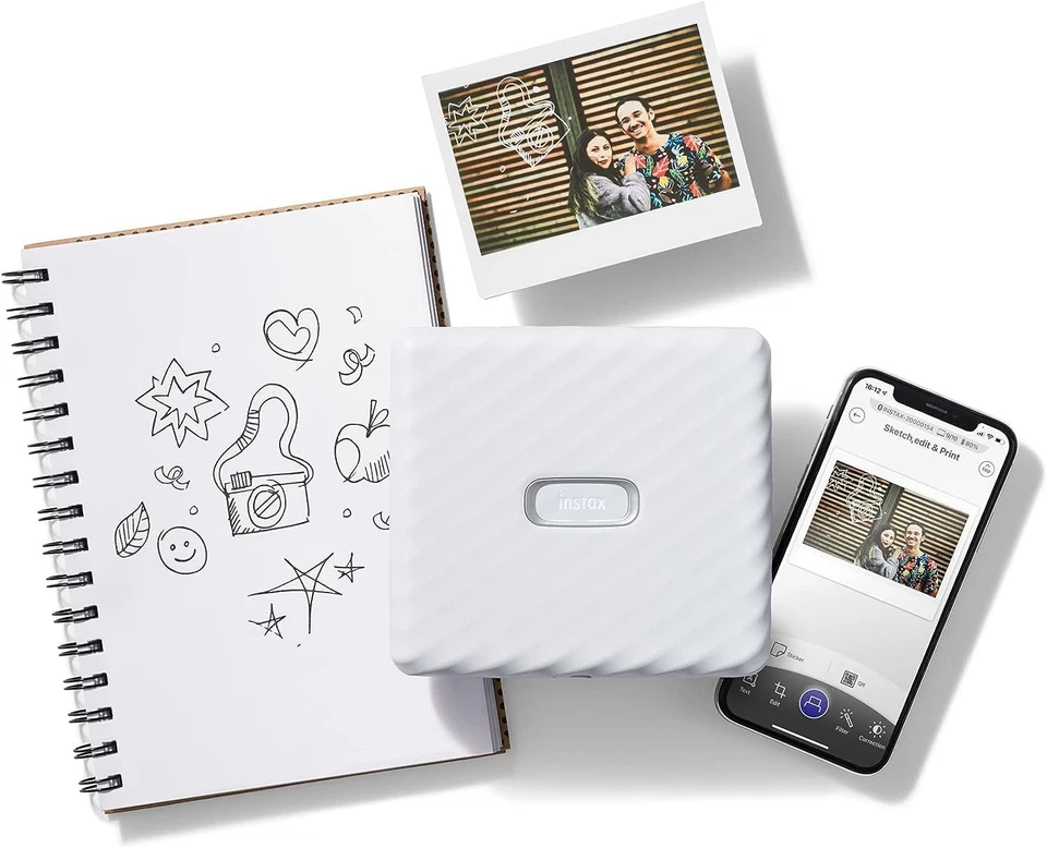 instax Link Wide Printer, Ash White Ash White WIDE smartphone printer - Image 4 of 4