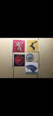 4x 28mm GOT Games Of Thrones Stark Lannister Banner Flag Ready on Metal Flagpole