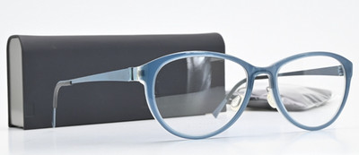 LINDBERG Brille 1141 52-16 125 AE32 Blau Nebel Graublau Acetanium Lady im Etui