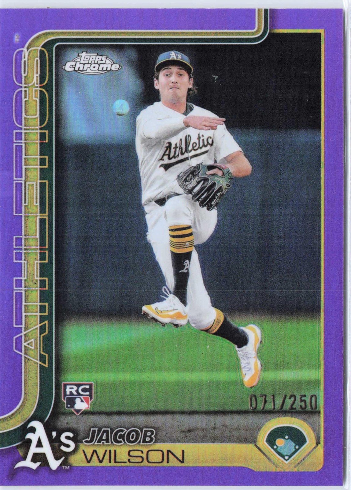 2025 Topps Chrome - Purple Refractors #96 - Jacob Wilson SN 71/250-Rookie