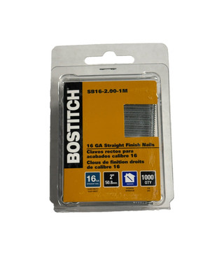 Bostitch 2 in Straight Strip Coated Finish Nails, Pack of 1,000   SB16-2.00-1M