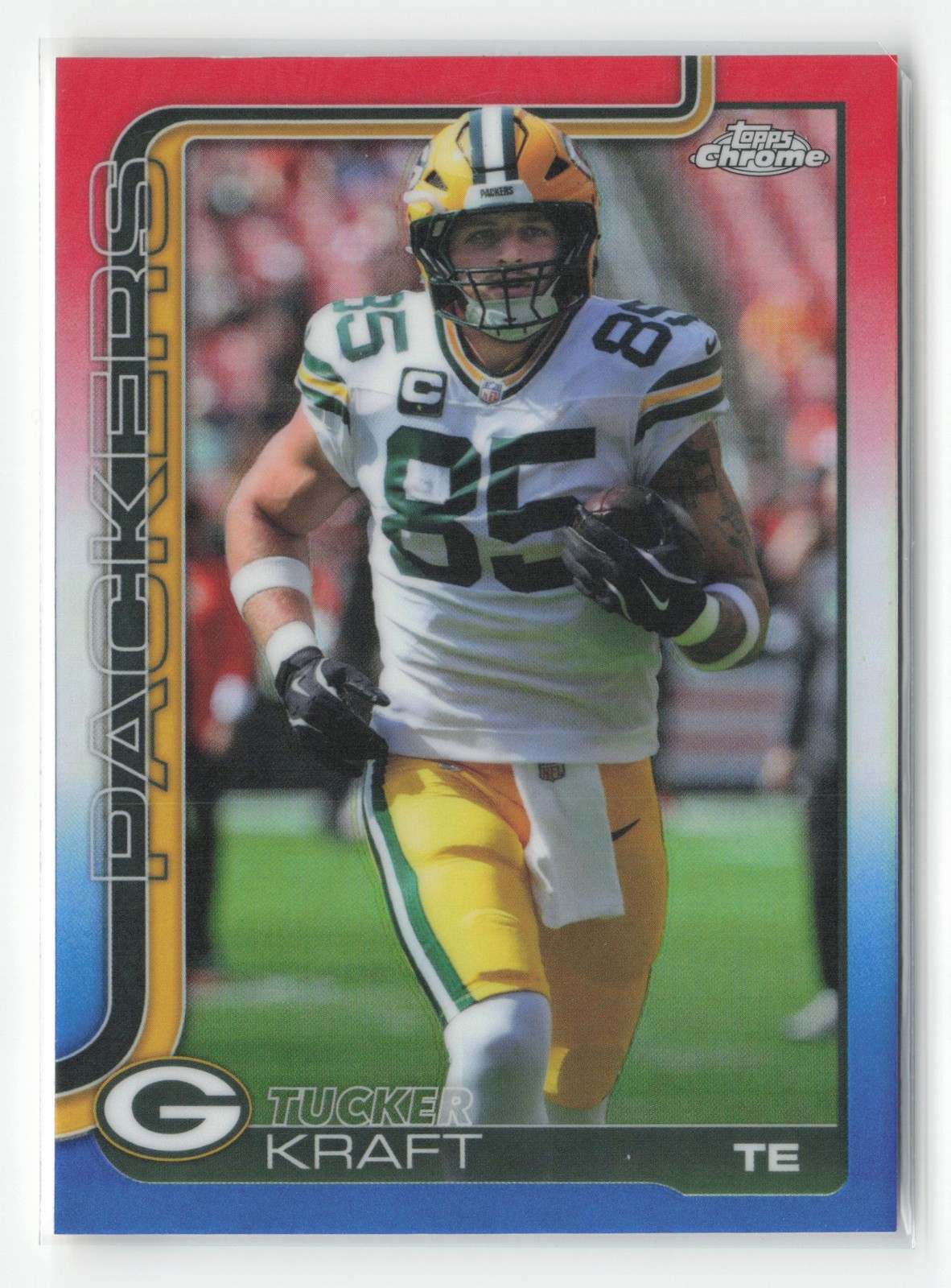 Tucker Kraft 2025 Topps Chrome #108 Red White and Blue Refractor