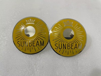Sunbeam S7 S8 Benzin Kraftstofftank gelbe Abzeichen Paar für Oldtimer Classic...