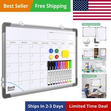 Small Monthly Calendar Dry Erase Whiteboard for Wall, 16" x 12" Magnetic Dry ...