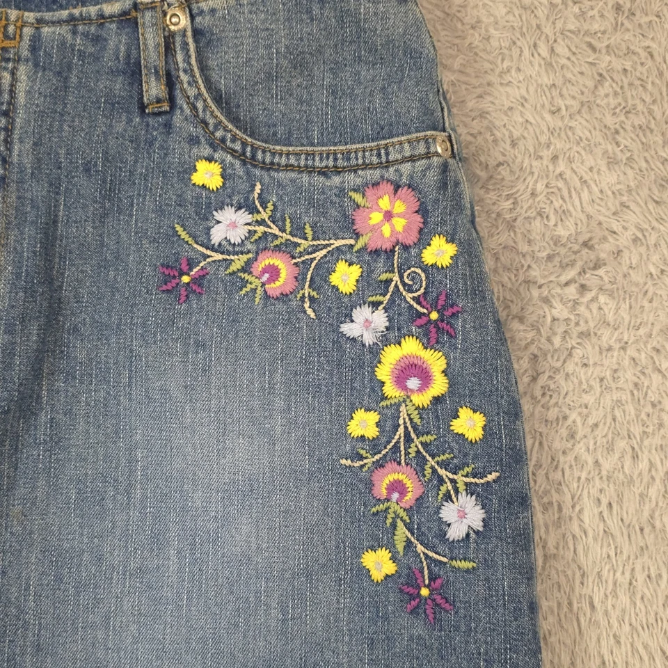 Vintage Lizzie McGuire Limited Too Y2K Embroidered Denim Mini Skirt Sz 6/8 RARE - Image 2 of 4