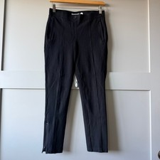 Betabrand Dress Pant Yoga Pants Womens S Black Skinny Pintuck Ankle Zip Stretch