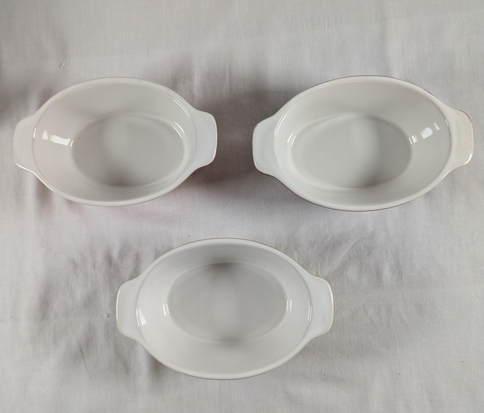 Proctor and Silex Set of 3 Oval Individual Serving Ceramic Casserole Dishes Oven