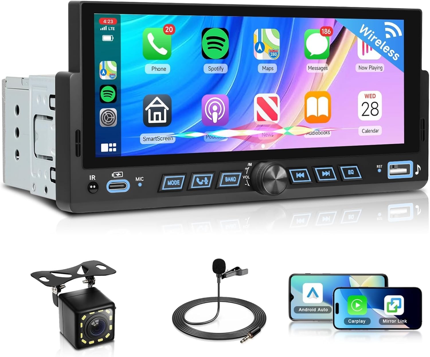 Autoradio 6,86 pouces 1 Din : remplacez votre vieux poste par CarPlay sans fil
