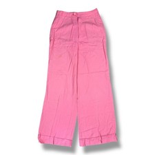 Vtg 70's Bright Pink Women  s Wide Leg Polyester Disco Pants 26x30  Cuffed