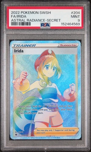 2022 POKEMON SWORD & SHIELD ASTRAL RADIANCE SECRET #204 FULL ART/IRIDA PSA 9
