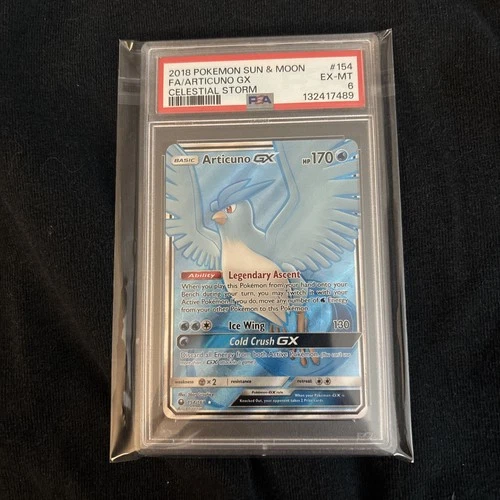 PSA 6 2018 Pokemon Sun & Moon Articuno GX Celestial Storm Graded #154