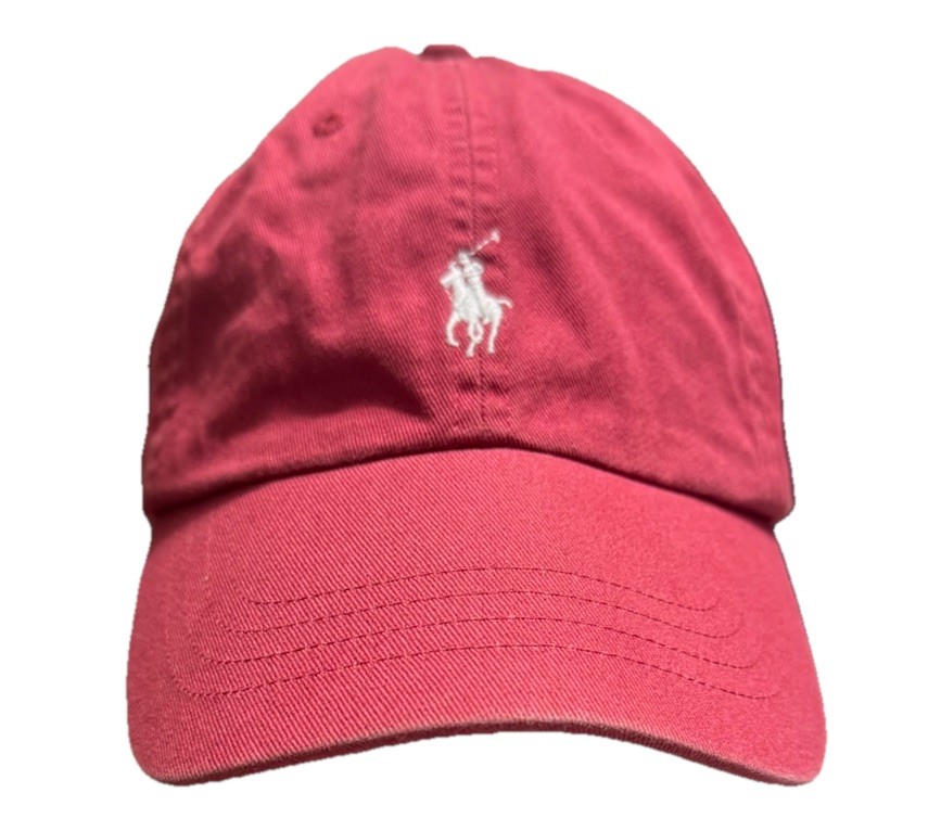 Cappello Berretto Polo Ralph Lauren Regolabile Rosso Bianco Pony Sbiadito Spellout