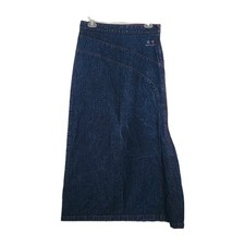 Vintage Y2K Tommy Girl Junior Size 5 Long Denim Jean Skirt Embroidered Logo
