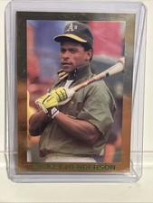 Rickey Henderson Gold Border Trading Card Green Jacket Oakland Athlectics 939!!