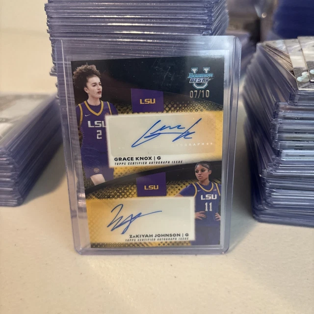 Grace Knox and Zakiyah Johnson LSU Dual Auto Black 7/10 Bowman U Best DRA-GK