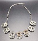 Vintage SARAH COVENTRY Silver Tone Faux Black Onyx Choker Necklace 17.5” Adjusts — photo 4