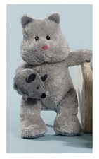 Plüsch Tier Katze mit Maus ca. 26 cm hoch