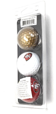 Team Golf NFL San Francisco 49ers Regulation Golf Balls 3 Pack Bronze White Red