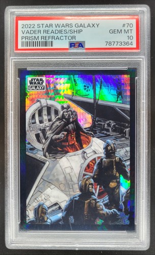 2022 Topps Chrome Star Wars Galaxy Lord Vader Readies Ship Prism /75 PSA 10 CB6