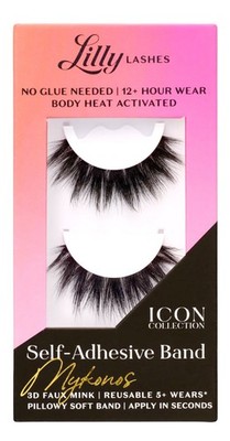 New LILLY LASHES Mykonos 3D Faux Mink Self Adhesive Band Eyelashes No Glue