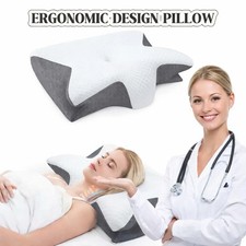 Memory Foam Cervical Neck Pillow. Ergonomic Pillow for Sleeping, anti-Snoring