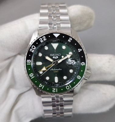 Seiko 5 Sports GMT SSK035K1 Sprite Green Dial 42.5mm New Full Set Men's Watch