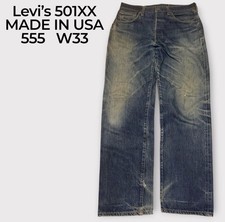 Levi's 501XX 90s Vintage W33 L36 Big E Selvedge USA Made Valencia 555
