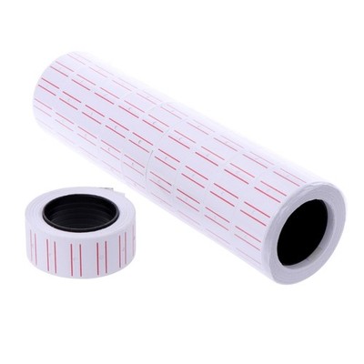 5000x Single Row White Two Red Lines Self-adhesive Coding Paper Price Paper
