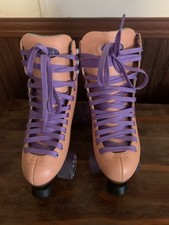 Moxi Beach Bunny Roller Skates - Size 8, Peach Blanket