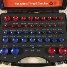 NUT and BOLT THREAD Checker/Gauge Identification Kit - 44 pieces Inch/Metric