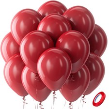 Burgundy Balloons Latex Party Balloons 100 Pack 12 inch Dark Ruby Retro Win...