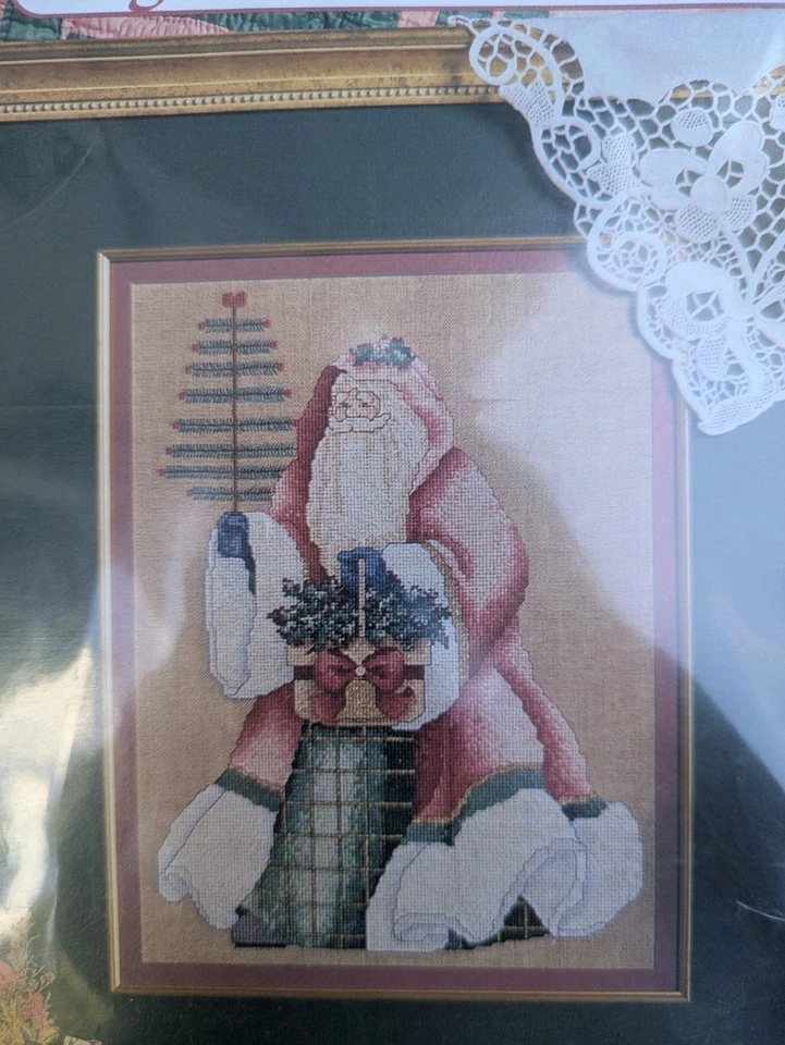 Vintage Elegant Father Christmas Folk Art Alma Lynne Cross Stitch Pattern - Image 2 of 3