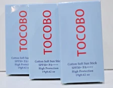 TOCOBO Cotton Soft Sun Stick SPF50+ PA++++ Matte Sunscreen 19g (3-Pack)