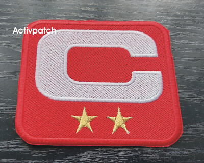 Kansas City Chiefs Football NFL Captain C Patch C White 2 Star Gold sew Aufnäher