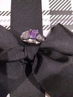 7MM Round Genuine Purple Amethyst Ring & Channel Set White Topaz SIZE 7 — photo 8