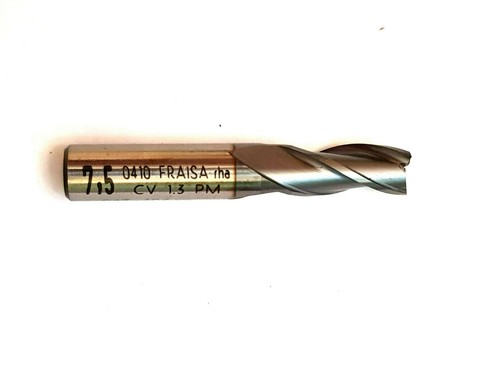 Fräse Schweizer Endfräse 7,5 mm HSS Schaftdurchmesser 8 mm Mantel 3-Flöte Nr. 101 19/64 - Bild 2 von 12
