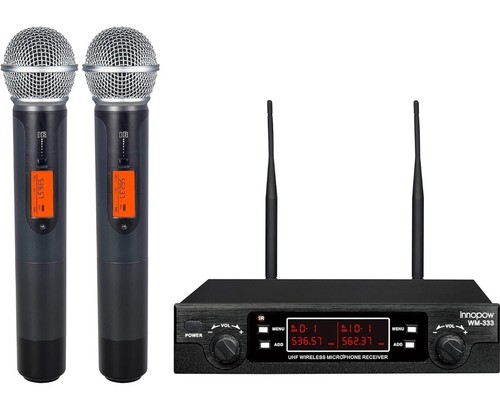 innopow 200-Kanal Wireless Microphones System, Dual UHF Metal Cordless Mic Set