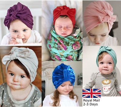 Baby Girls Turban Knot Head Wrap Cute Kid Rabbit Bunny Hat Ear