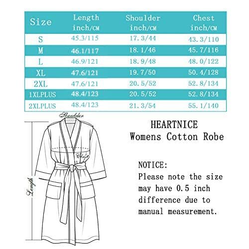 Womens Cotton Robe, Soft Kimono Spa Knit Long Bathrobe Medium Grey Mel. - Bild 6 von 7