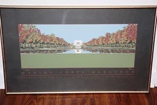 Original Vintage 1992 Marine Corp Marathon Poster Washington DC Rare Lithograph