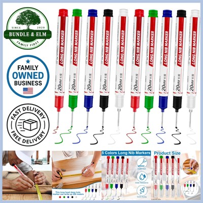 10 Pcs Deep Hole Marker Set Water-Resistant Paint Markers for Wood Metal