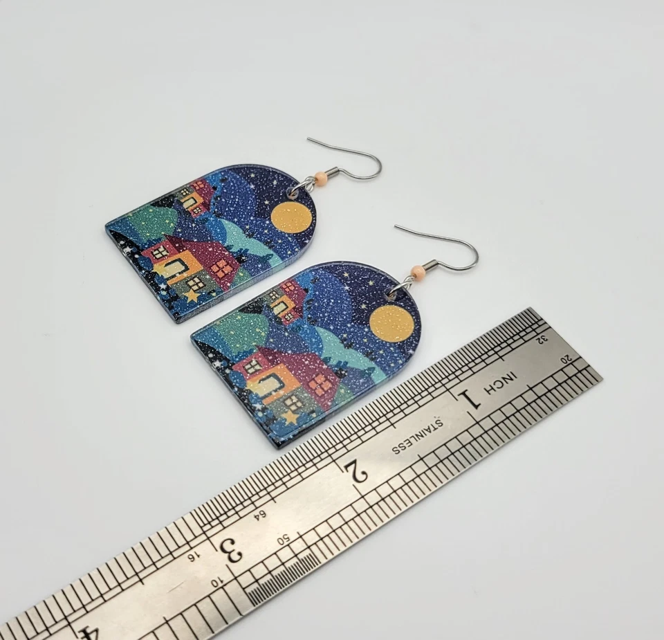 Pendiente colgante Country Scenic de lona para mujer de moda Foto 2 de 3