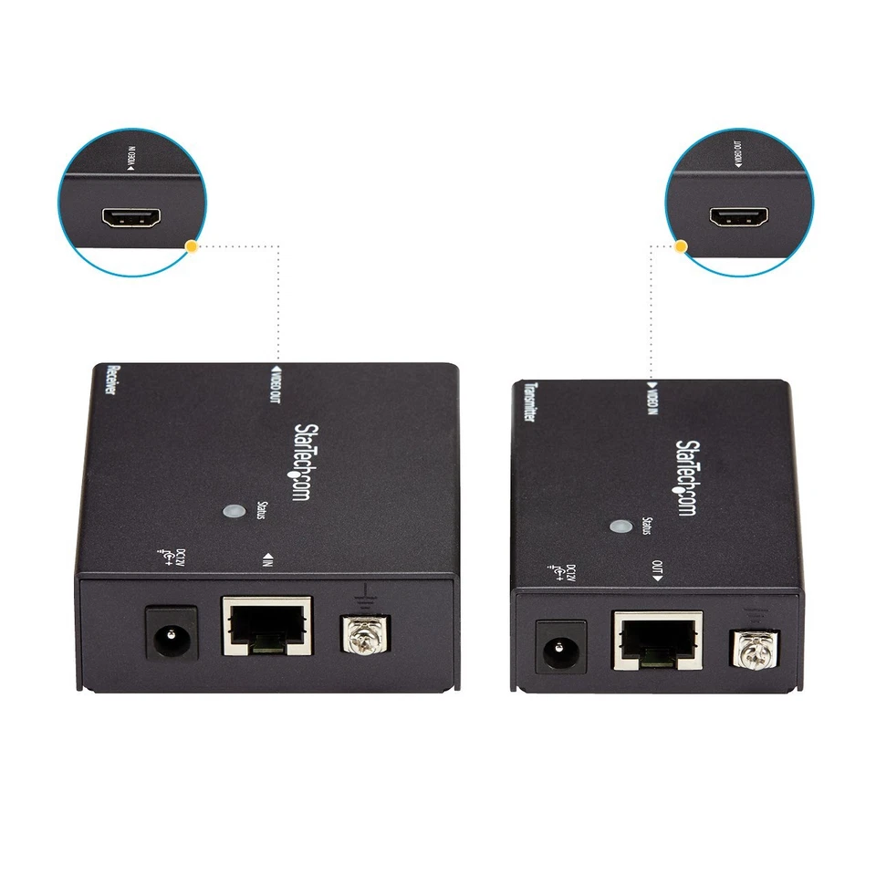 StarTech ST121HDBTE HDMI CAT5e HDBaseT Extender - Power over Cable - Ultra HD 4K - Image 2 of 3