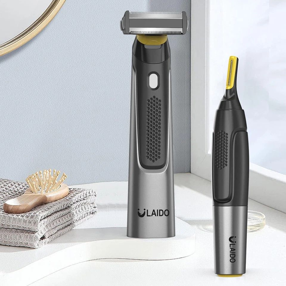 Kits de aseo de afeitadora corporal eléctrica impermeable cortapelos recortadora de barba para hombre Foto 4 de 4