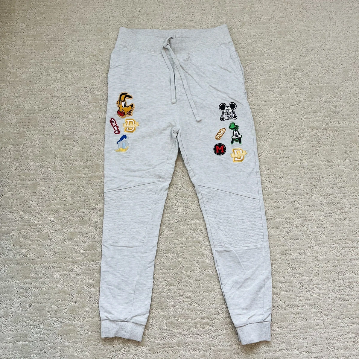 Disney Sweatpants Womens Medium Gray Mickey Goofy Pluto