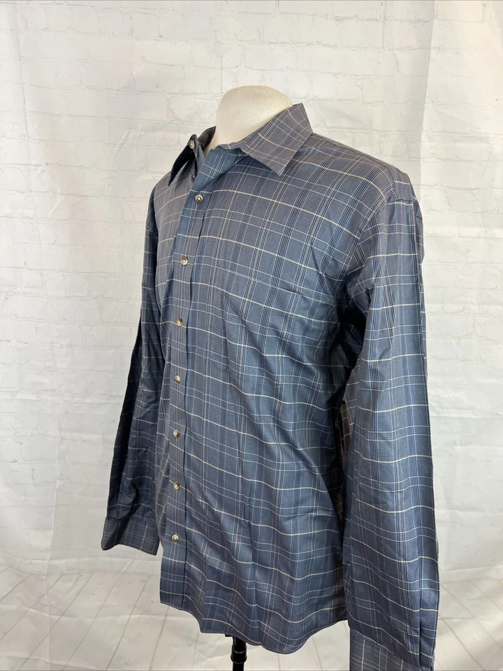 Ajuste a medida Jos A. Camisa de vestir Bank de algodón a cuadros gris y beige para hombre XL $98 Foto 3 de 4