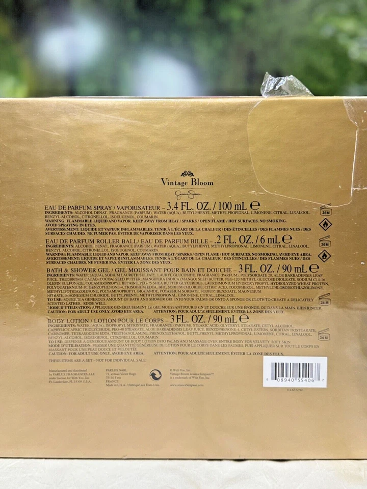 JUEGO DE REGALO VINTAGE BLOOM BY JESSICA SIMPSON (NUEVO CON CAJA Y PRECINTADO) Foto 4 de 4