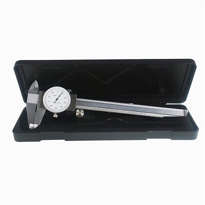 6'' Dial Caliper 0.001 Stainless Steel Shockproof 4-Way Measurement with Plastic 